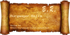 Burgmayer Rella névjegykártya